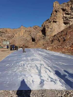 5.2m عرض پارچه ژئوتکستیل با مقاومت کششی 50KNm تا 1200KNm و قدرت سوراخ کردن CBR 12KN یا بیشتر در تقویت شیب استفاده می شود